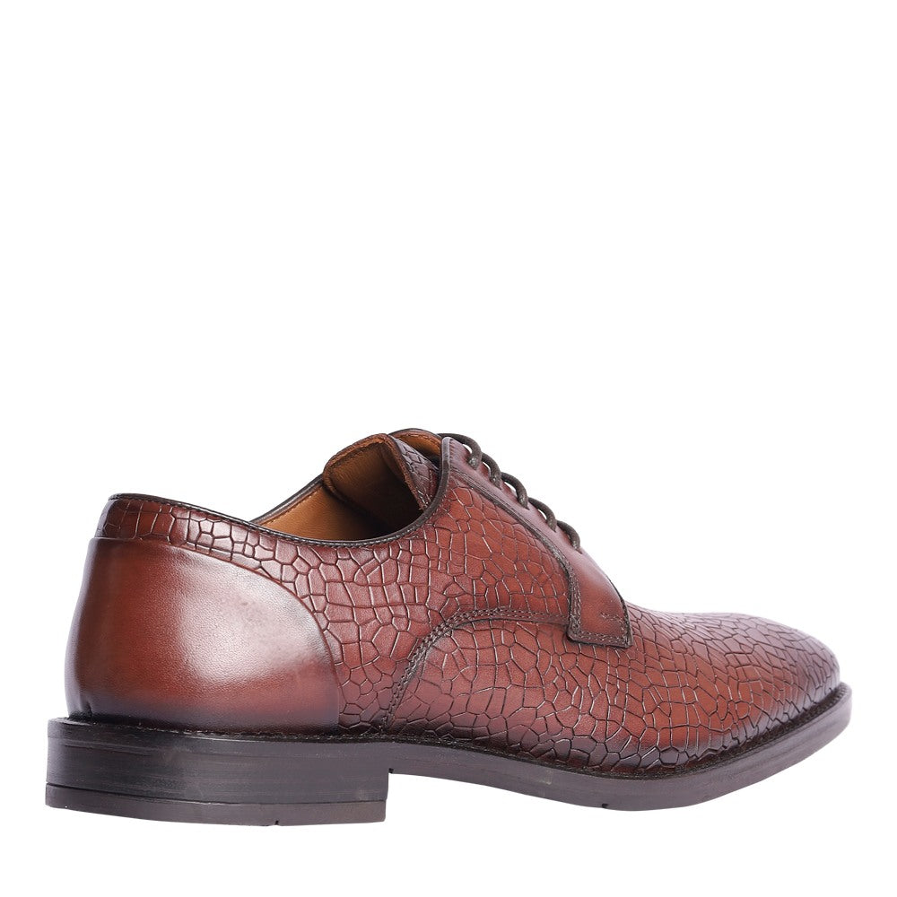 TEXTURED LEATHER DERBY SHOES