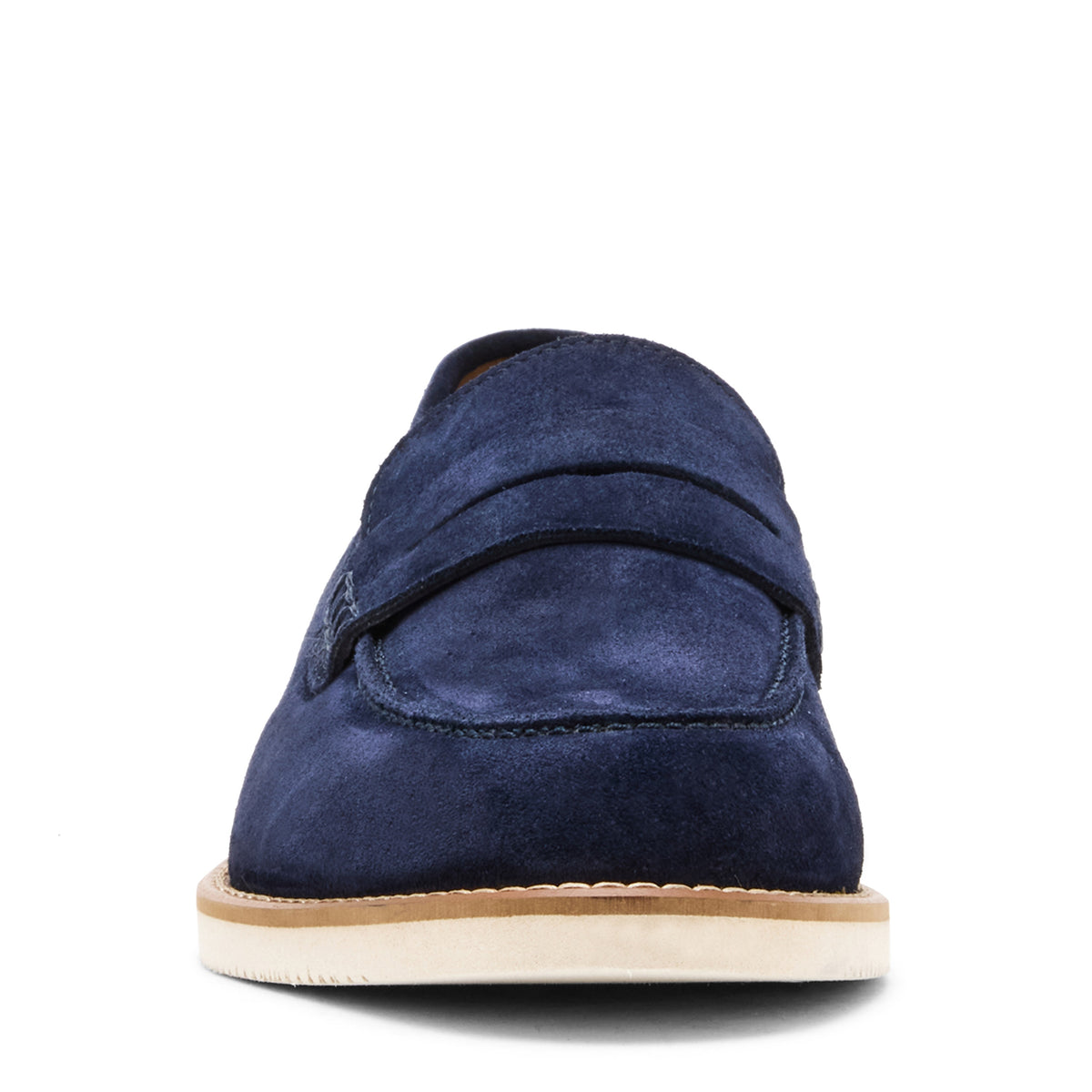 Navy Blue Suede Penny Loafers – Western Shoes