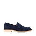 Navy Blue Suede Penny Loafers – Western Shoes