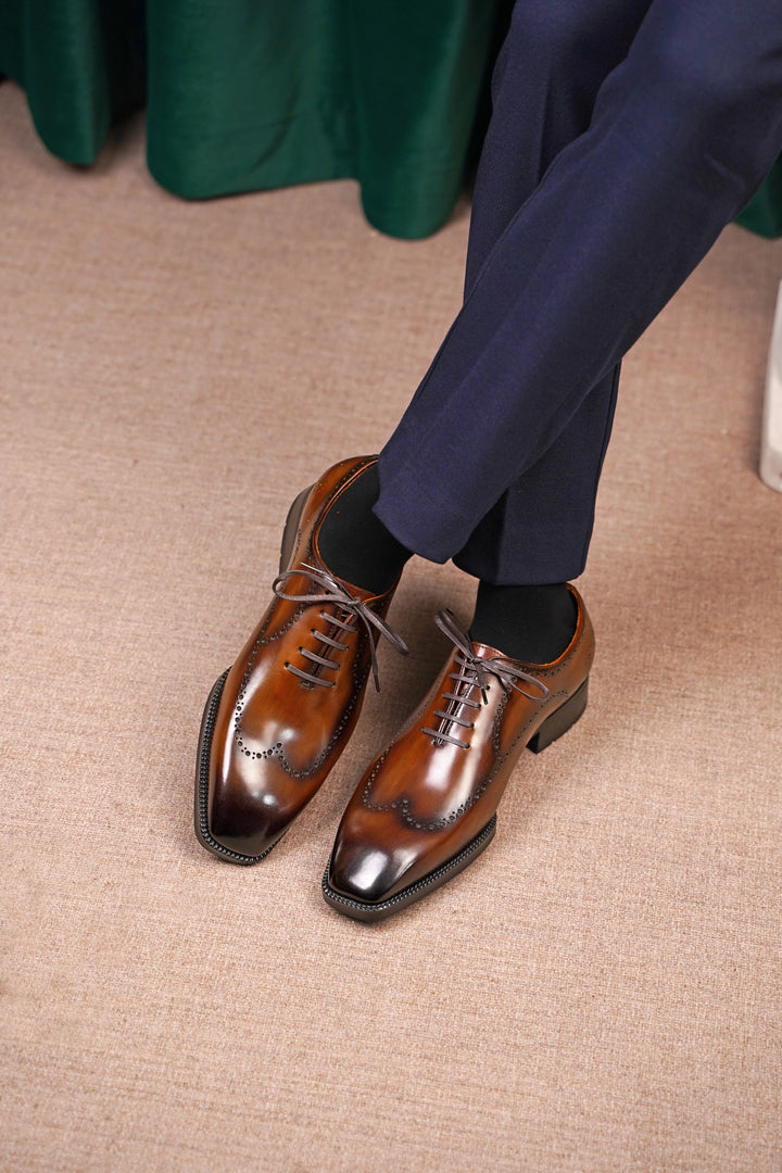 Italian Leather Brogue Oxford Shoes – Western Shoes