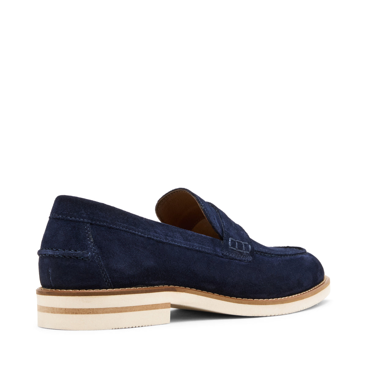 Navy Blue Suede Penny Loafers – Western Shoes
