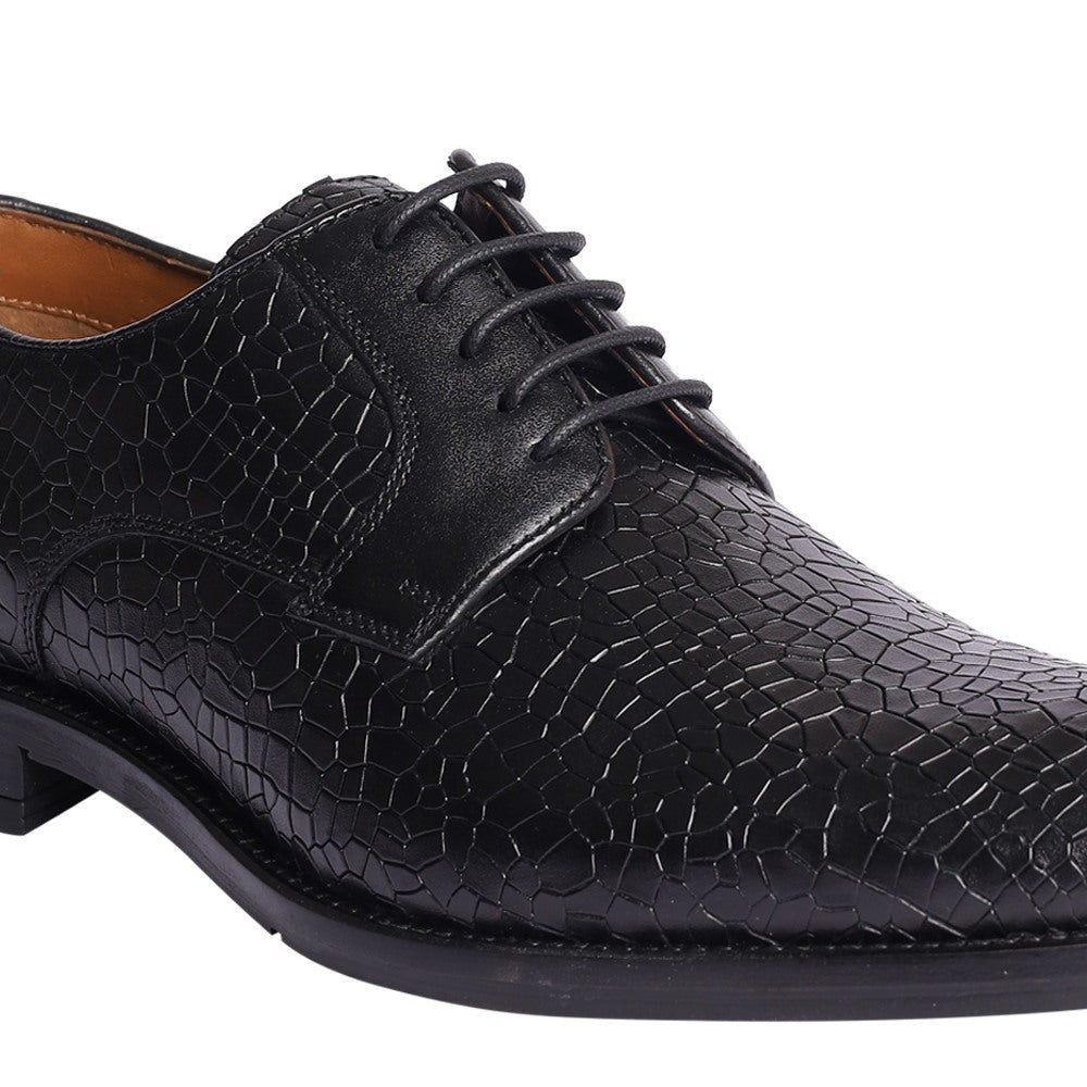 TEXTURED LEATHER DERBY SHOES