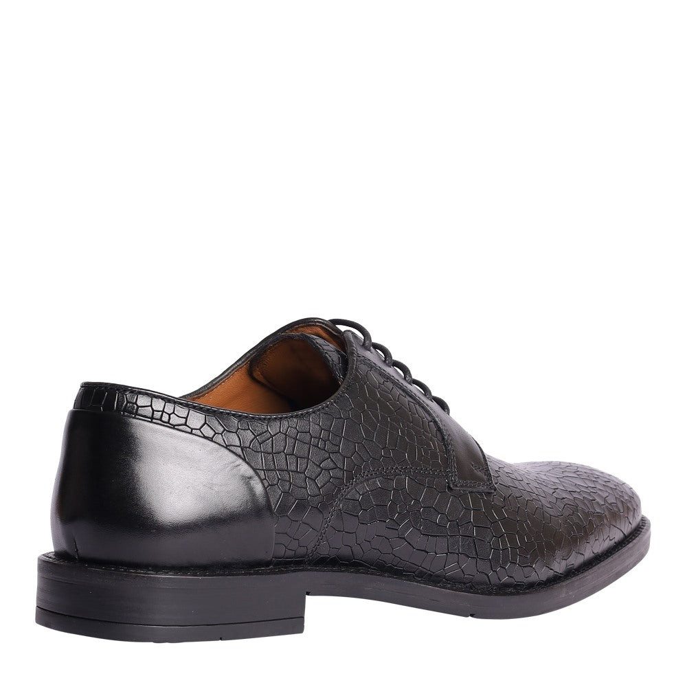 TEXTURED LEATHER DERBY SHOES