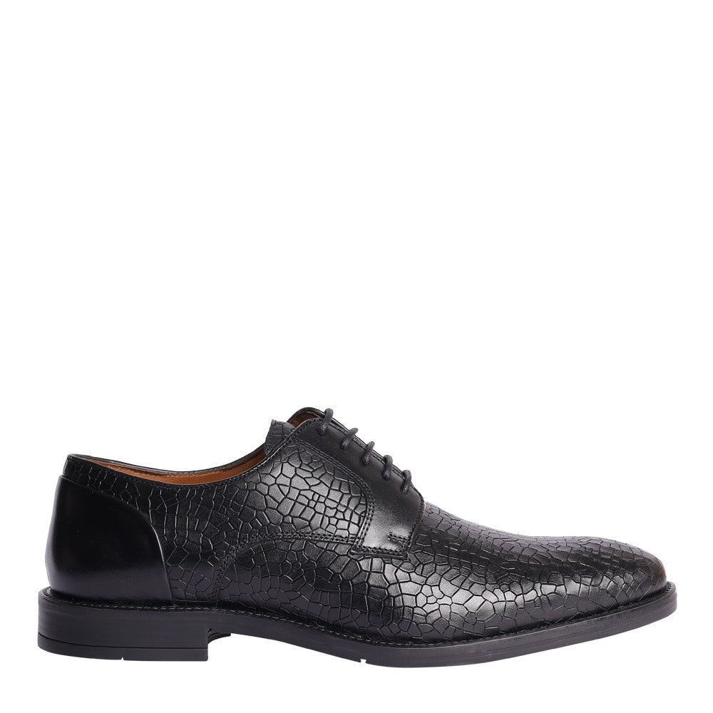 TEXTURED LEATHER DERBY SHOES