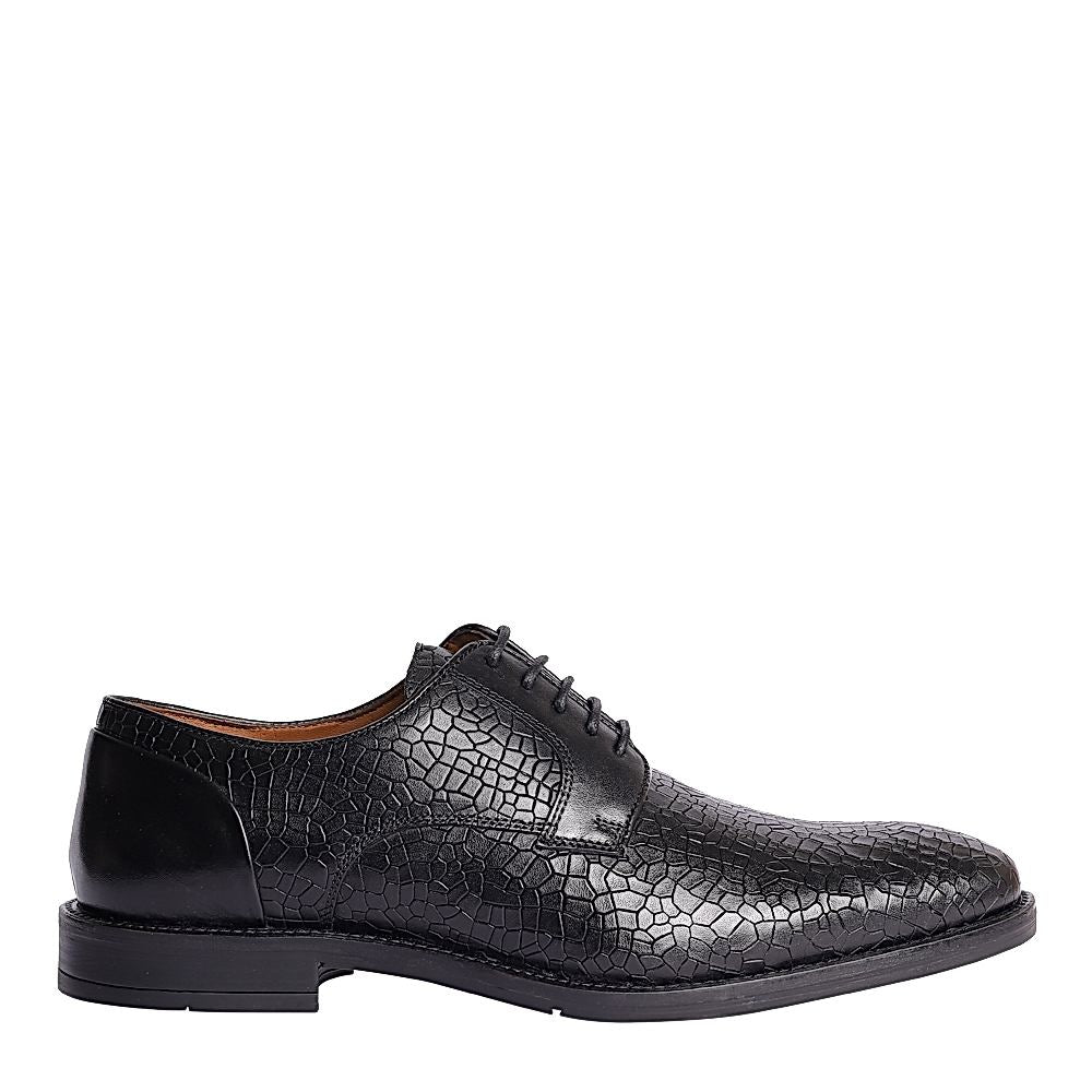 TEXTURED LEATHER DERBY SHOES